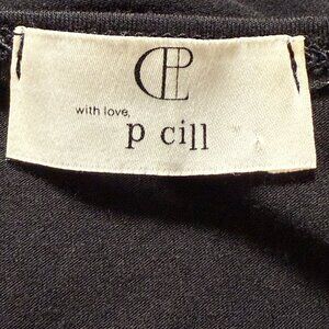 With Love, P cill Black Tank Top SZ Small Chic Girlie Feminine Soft Luxury